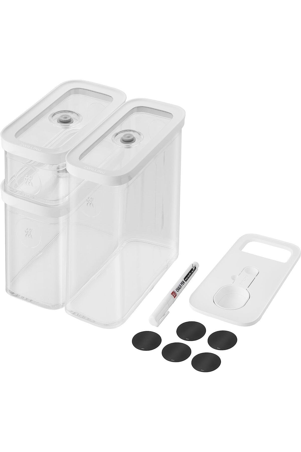 Fresh & Save Cube Saklama Kabı Seti, M / 5-Parça, Şeffaf-Beyaz