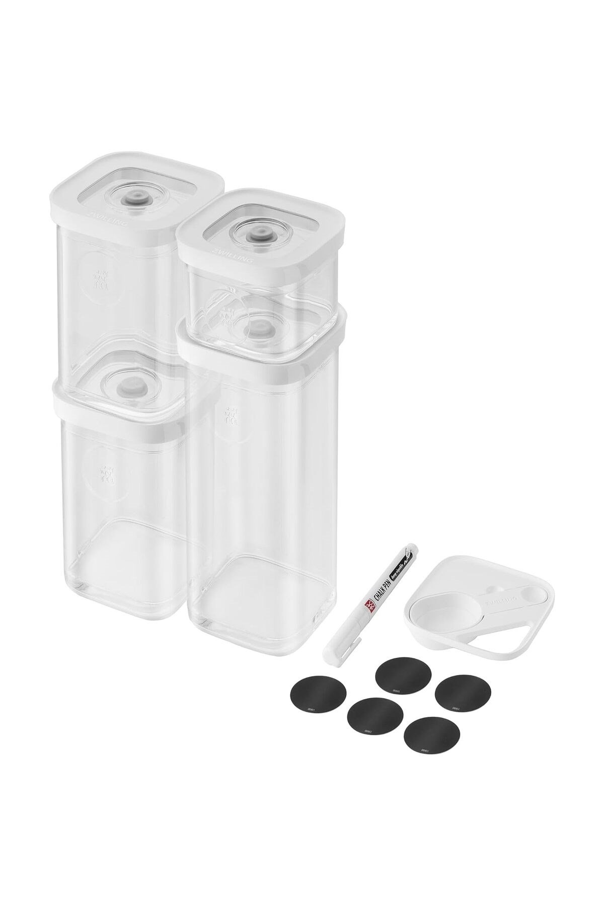 Fresh & Save Cube Saklama Kabı Seti, S / 6-Parça, Şeffaf-Beyaz