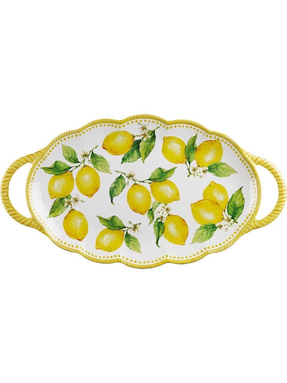 Lucky Art Limora Melamin 48 cm Kulplu Oval Tepsi