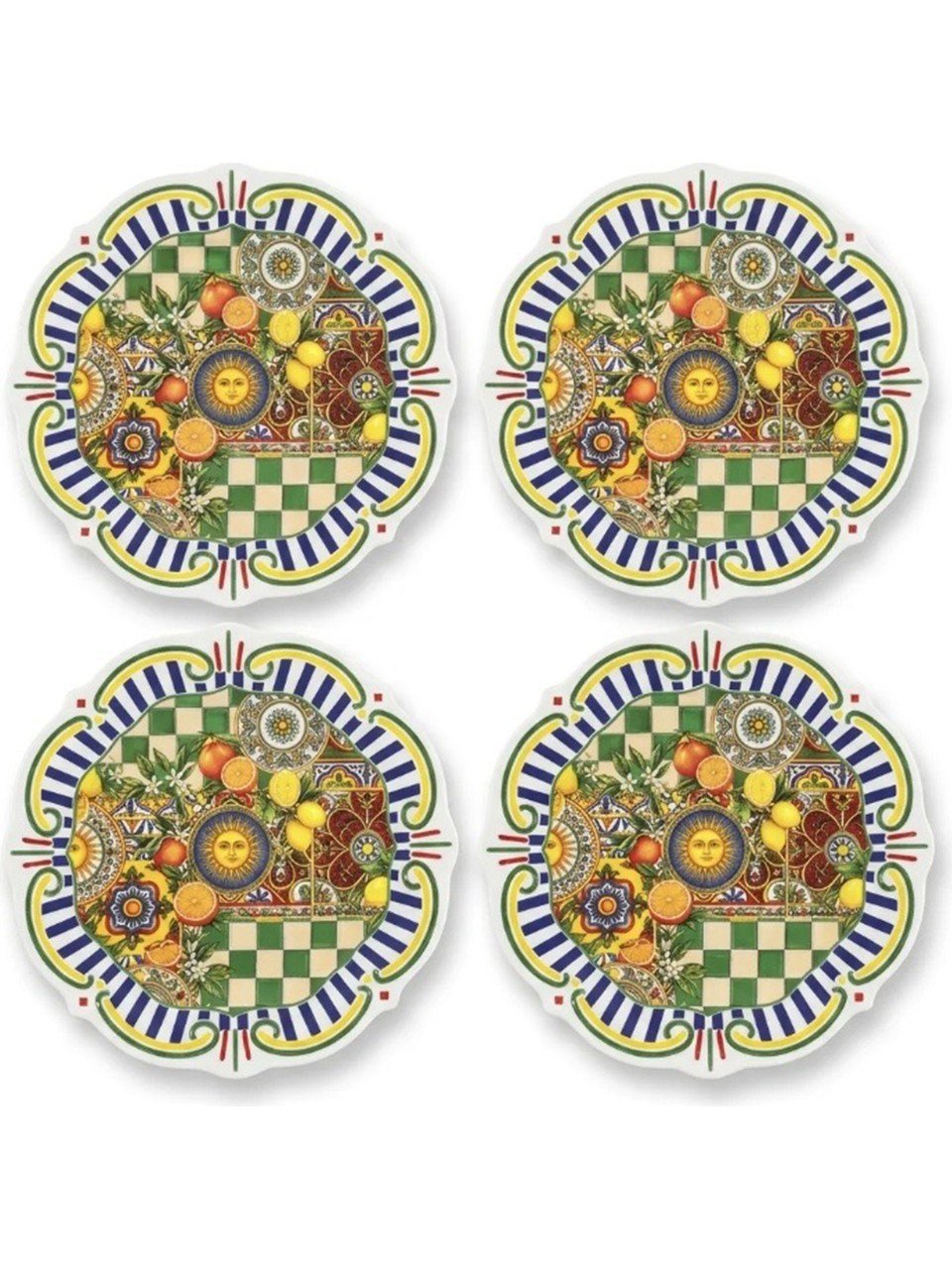 Lucky Art Sanora Melamin 28 cm 4'lü Tabak Seti