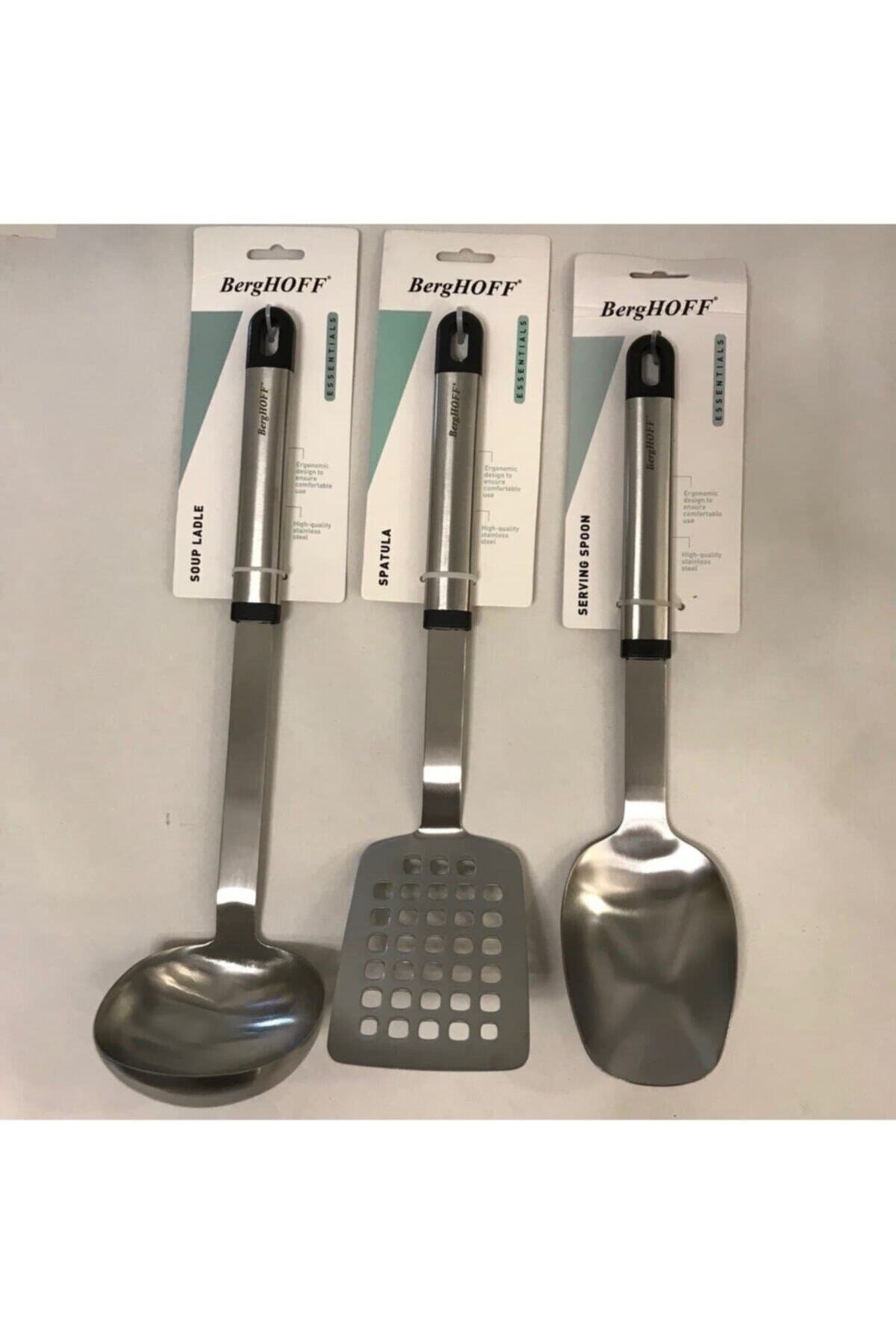 Mutfak Servis Seti Kepçe Kaşık Spatula 3 Parça