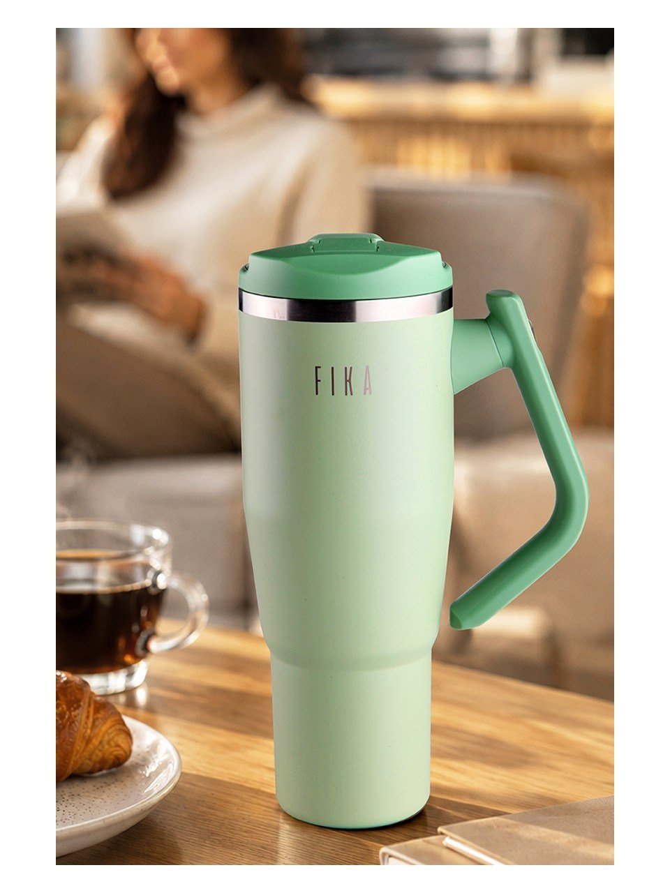 Neoflam Fika Lumi Patentli Döner Kulplu Sızdırmaz Çelik Termos 1200 ML - Mint Yeşili