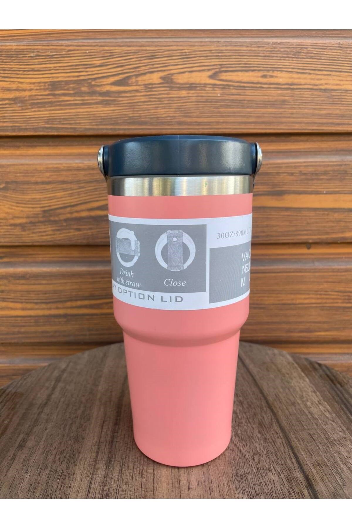 Vacum Mug IceFlow Flip Straw | Pipetli Termos Bardak 600ml Çelik