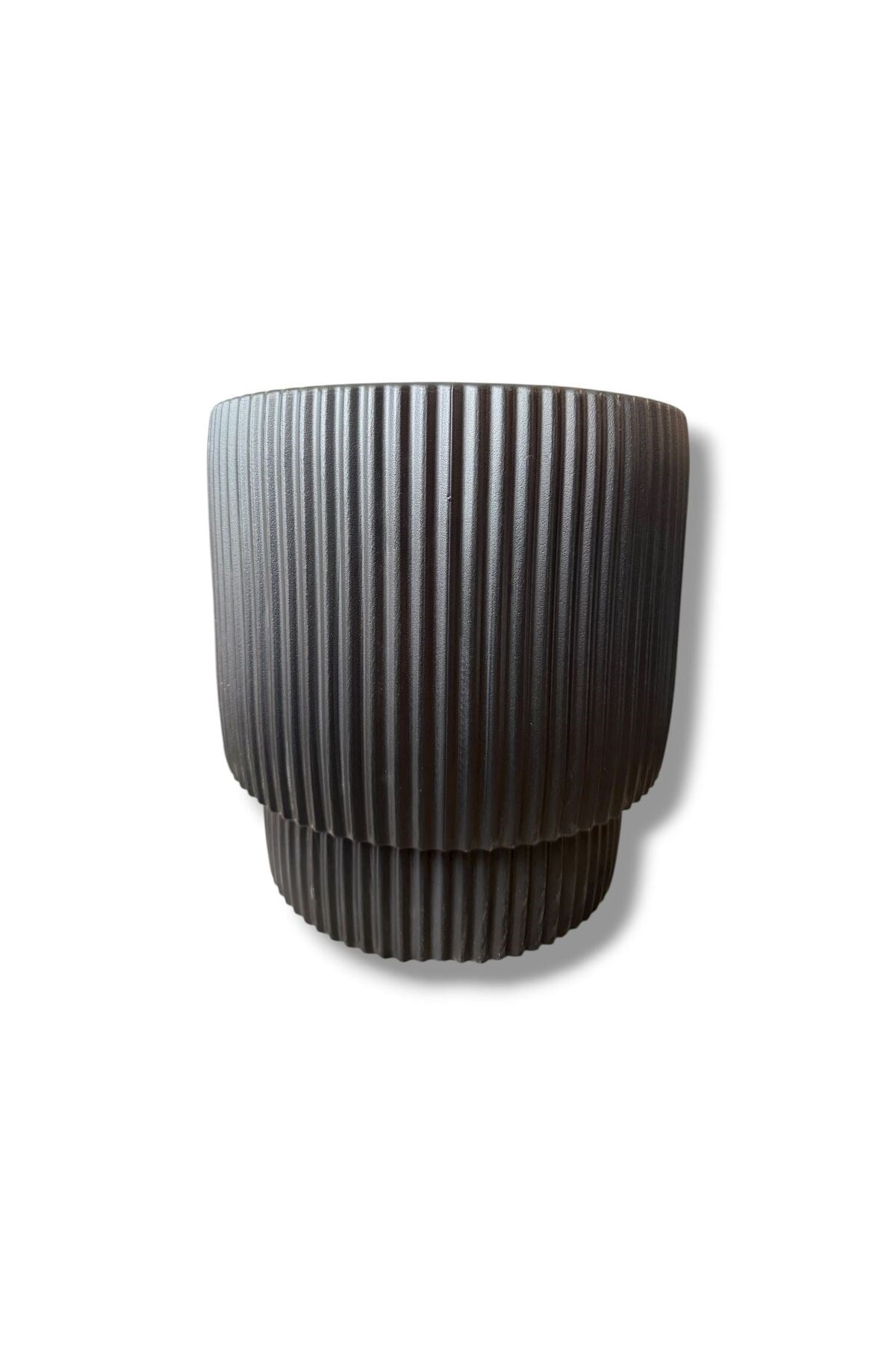 Çift Kalı Çizgili Modern Saksı