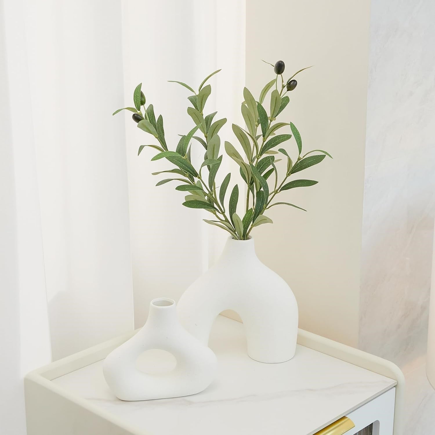 Yapay Zeytin Dalı Dekoratif 95 cm 6 Zeytinli