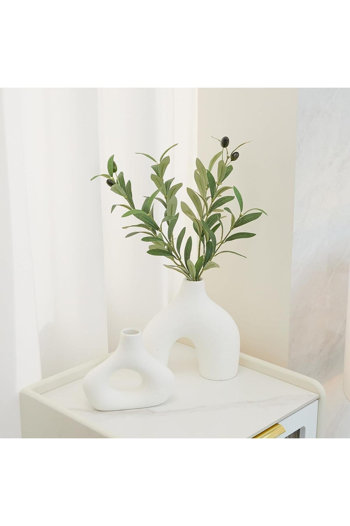 Yapay Zeytin Dalı Dekoratif 95 cm 6 Zeytinli