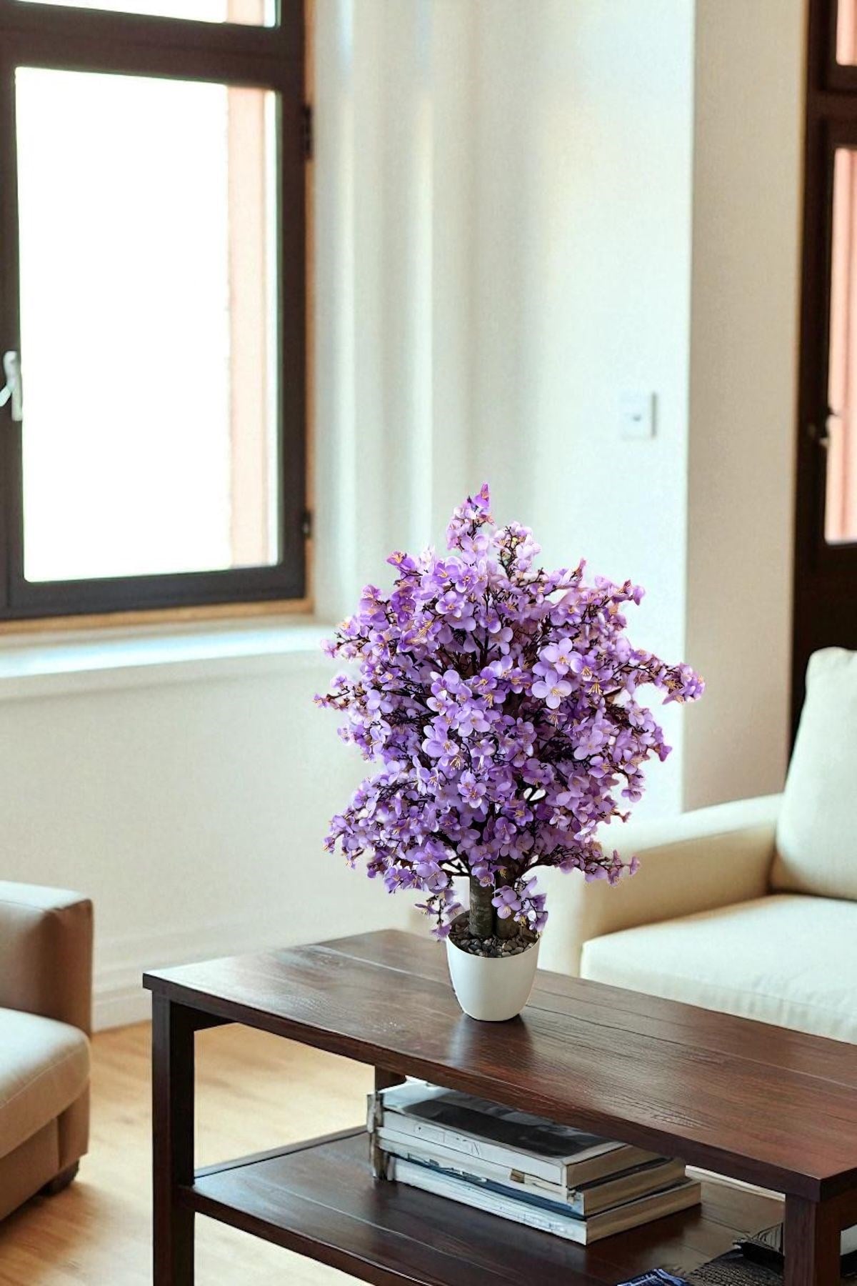 Yoğun Yapraklı 60 cm Yapay Sakura Bahar Dalı Ağacı