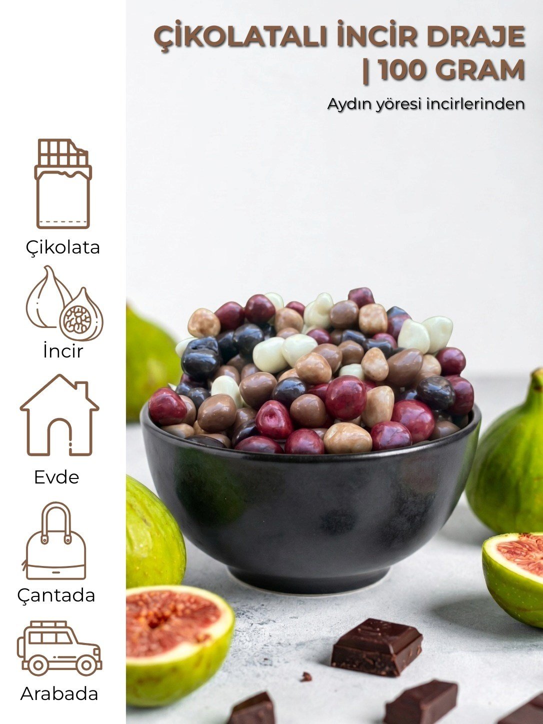 Çikolatalı İncir Draje | 100 g