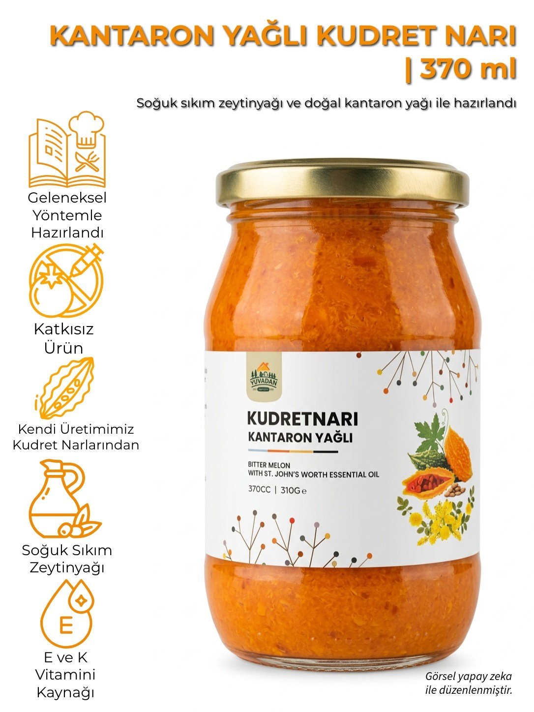 Kantaron Yağlı Kudret Narı | 370 ml