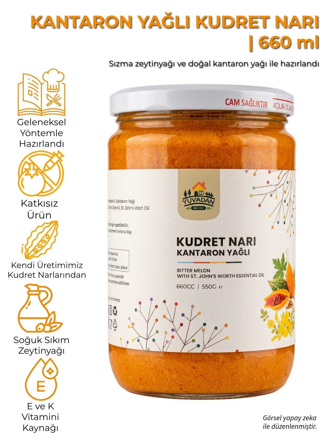 Kantaron Yağlı Kudret Narı | 660 ml