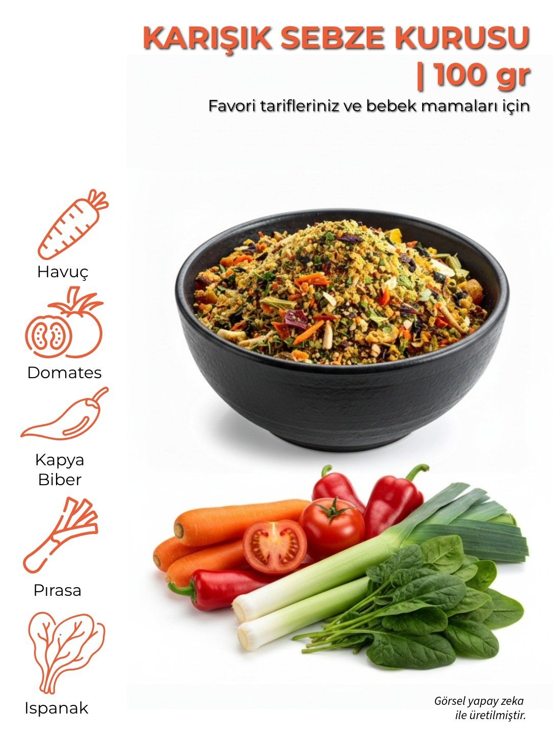 Karışık Sebze Kurusu | 100 gr