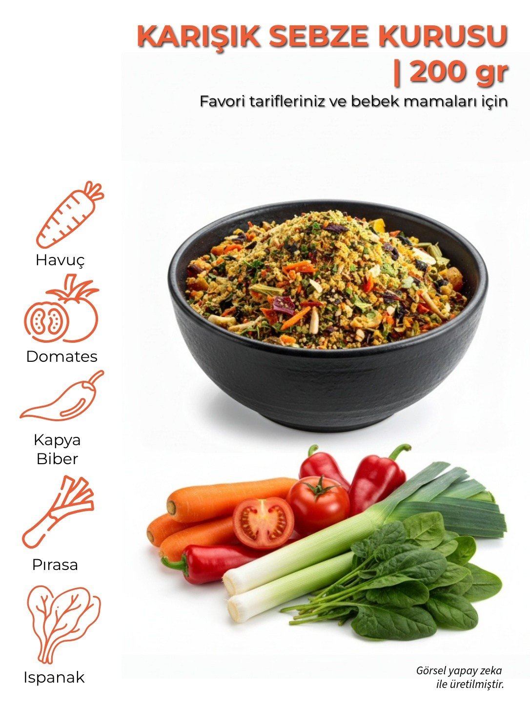 Karışık Sebze Kurusu | 200 gr