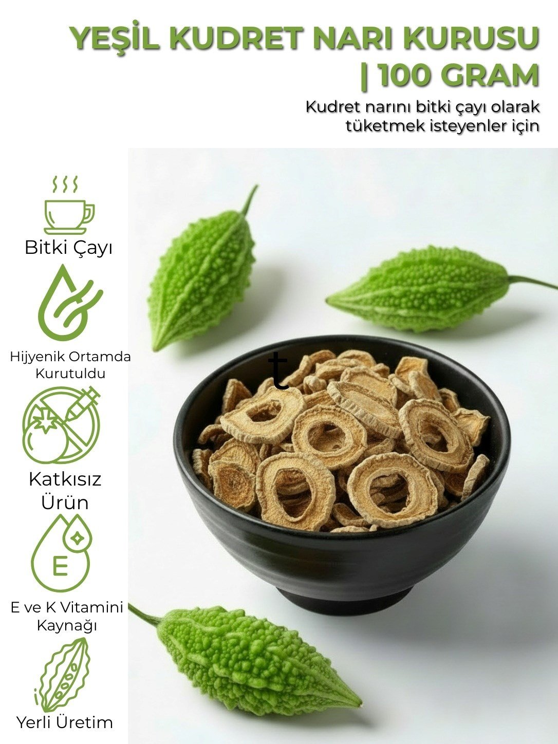 Yeşil Kudret Narı Kurusu | 100 g