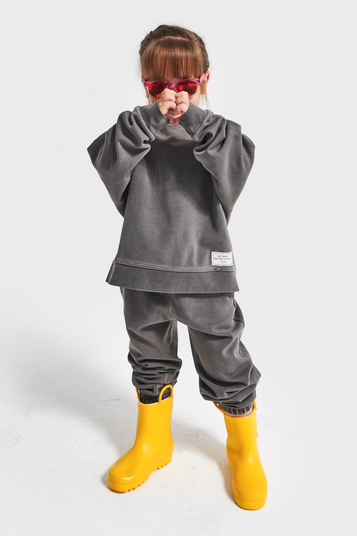 Bisiklet Yaka Unisex Basic Model Çocuk Eşofman Takımı
