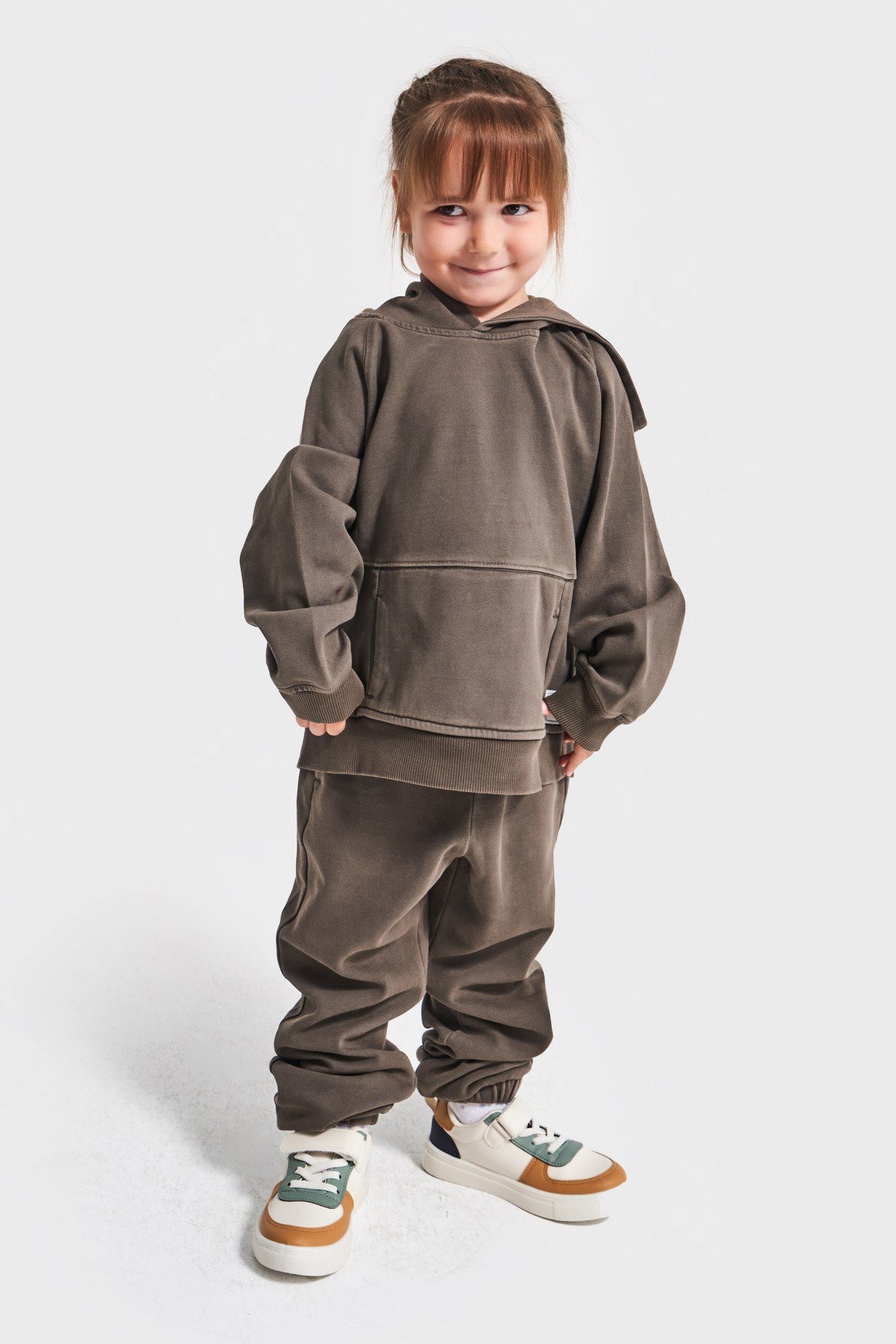 Kapüşonlu Unisex Basic Model Çocuk Eşofman Takımı