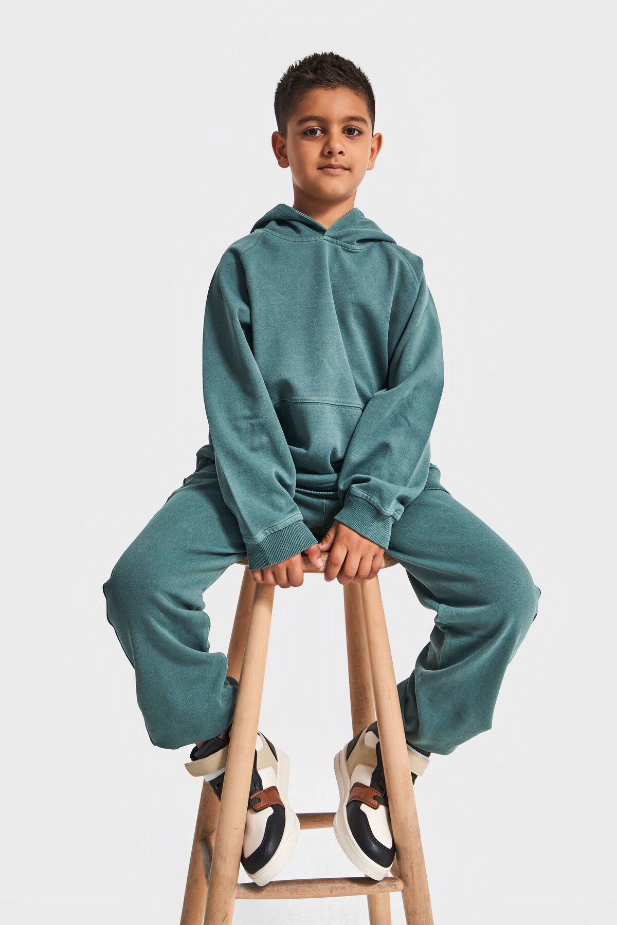 Kapüşonlu Unisex Basic Model Çocuk Eşofman Takımı