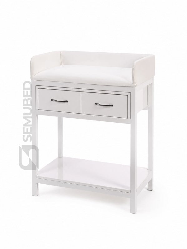 Semubed Bebek Alt Açma Masası 2 Çekmeceli Beyaz Döşemeli Beyaz-SMB00153
