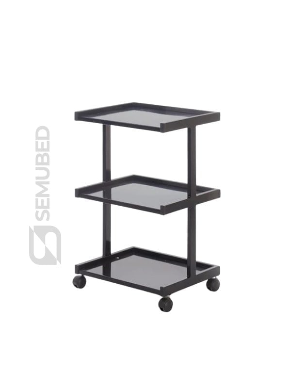 Semubed Cihaz Taşıma Sehpası Setup Masası 3 Raflı Siyah-SMB00099