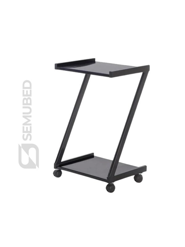 Semubed Z Model Cihaz Taşıma Sehpası Setup Masası 2 Raflı Siyah-SMB00097