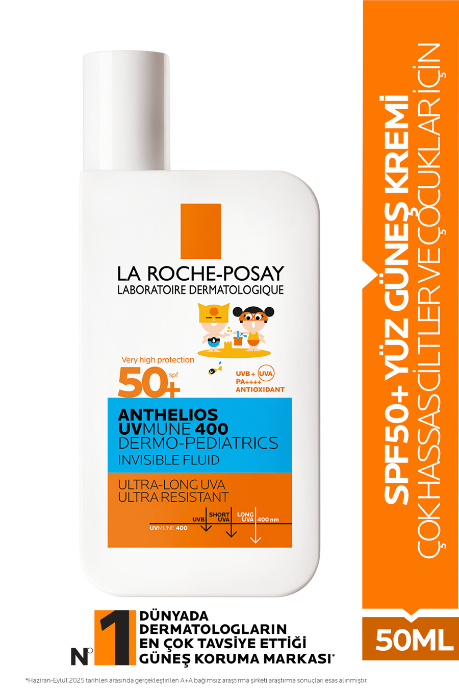 Anthelios Dermo Pediatrics Uvmune 400 Invisible Fluid Yüz Güneş Kremi SPF50+ 50ML 333