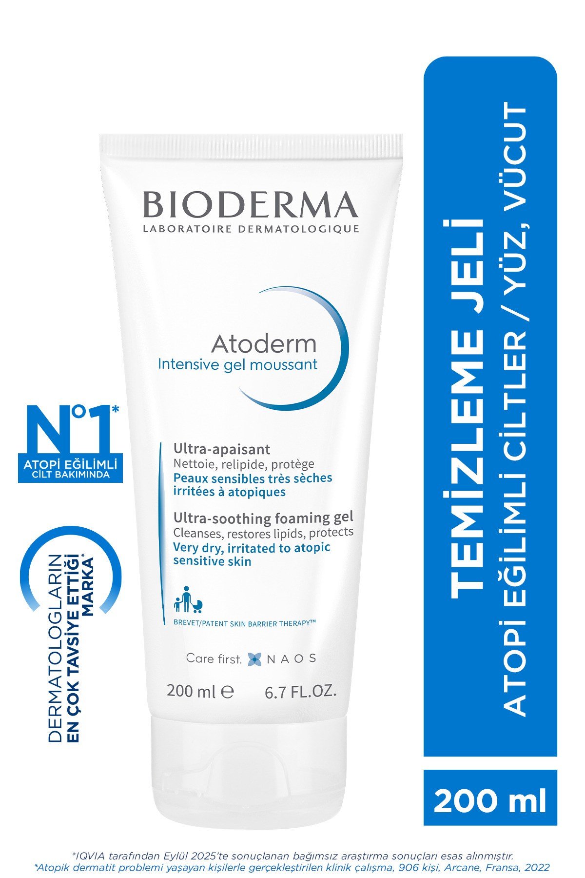 Atoderm Intensive Foaming Gel Çok Kuru, Atopi Eğilimli Cilt Onarıcı Temizleme Jeli Niasinamid 200ml