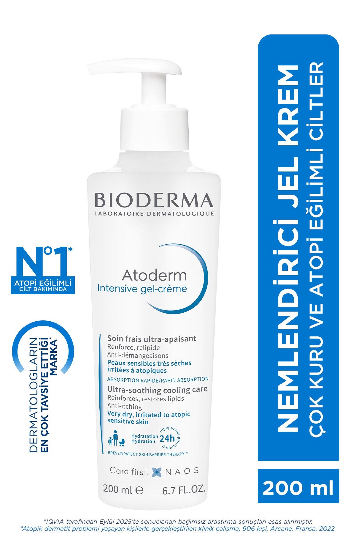 Atoderm Intensive Gel Cream Kuru,Atopi Eğilimli Cilt Niasinamid İçeren Nemlendirici Jel Krem 200 ml