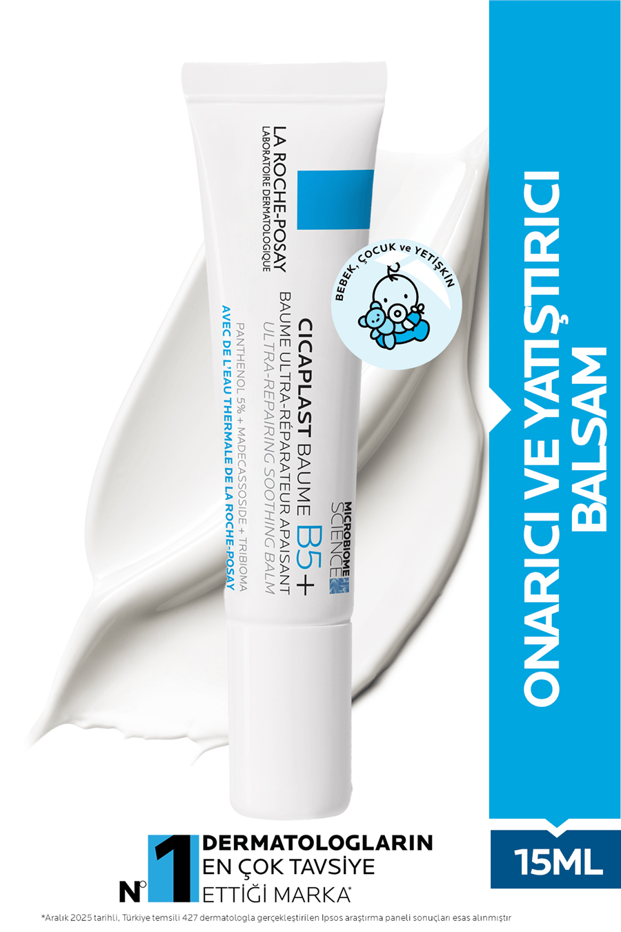 Cicaplast Baume B5+ Yatıştırıcı ve Onarıcı Bakım Kremi 15 ml