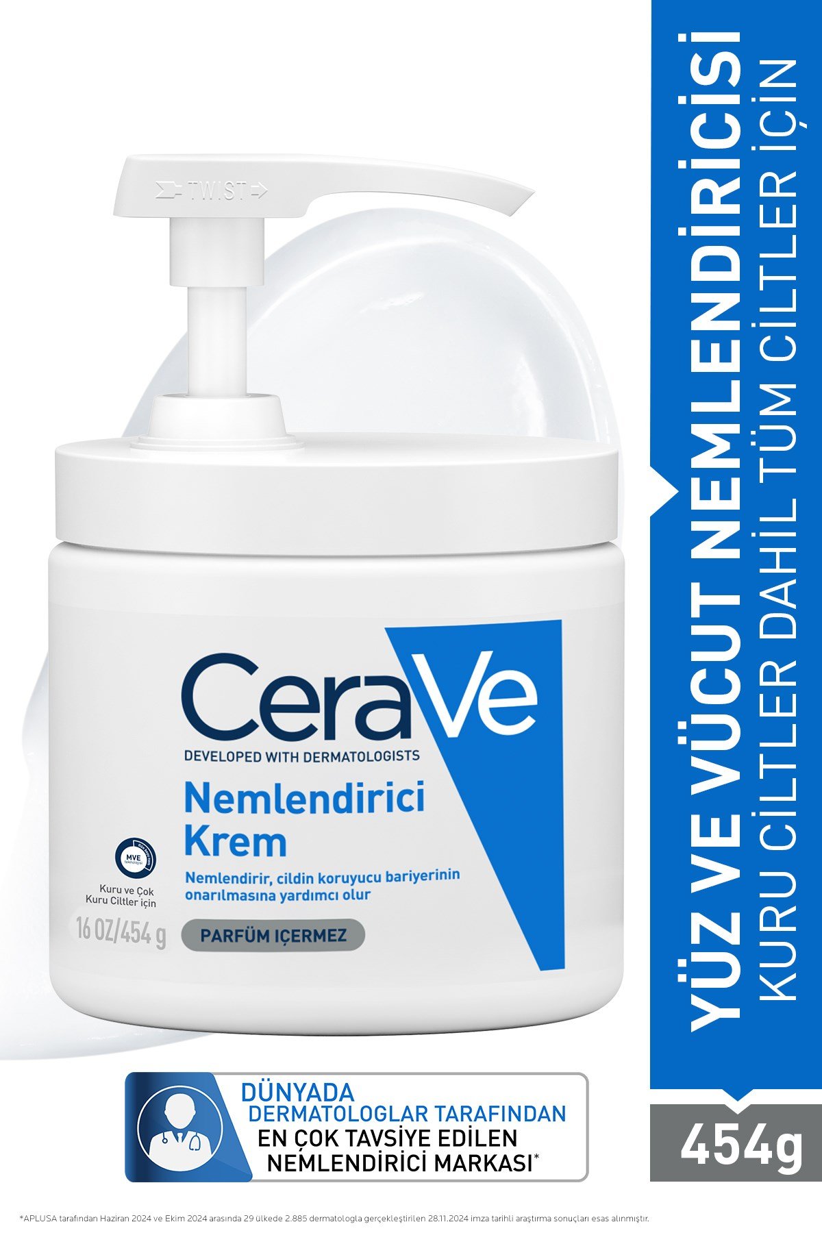 Kuru Ciltler için Seramid & Hyalüronik Asit İçeren Nemlendirici Yüz ve Vücut Kremi 454g