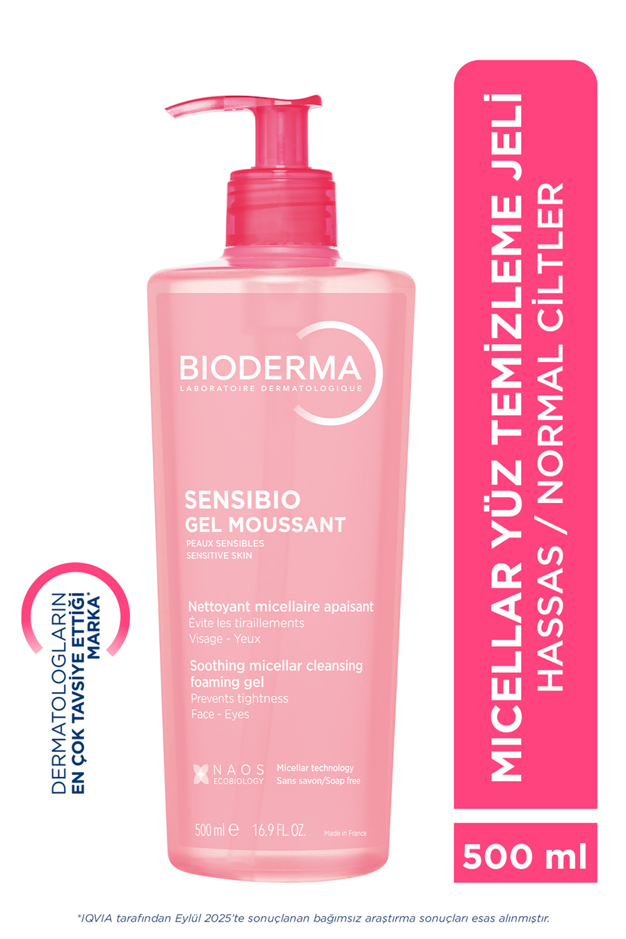 Sensibio Foaming Gel Hassas ve Normal Ciltler Durulanan Micellar Yüz Temizleme Jeli 500 ml