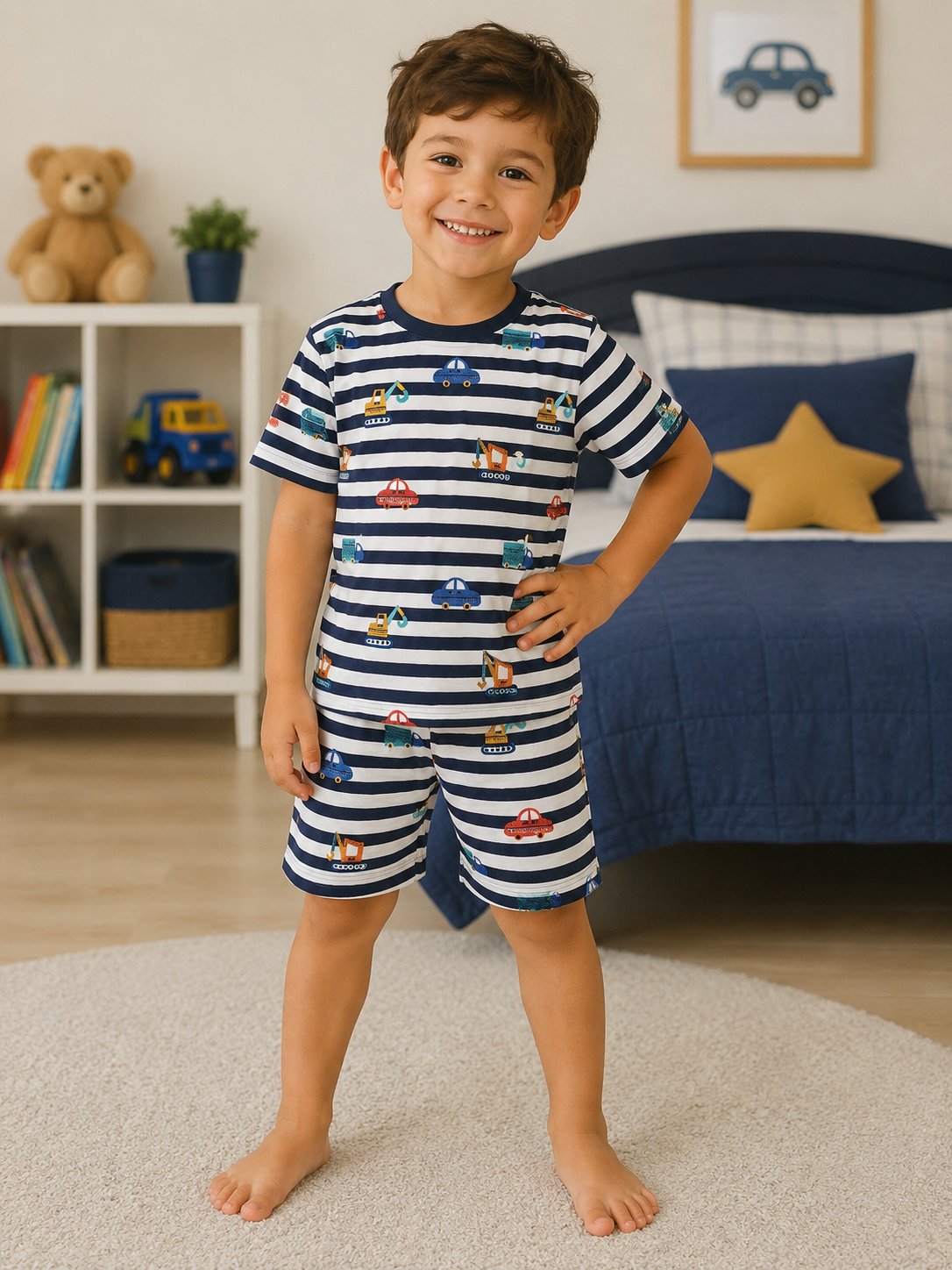 Araba baskılı pijama takımı