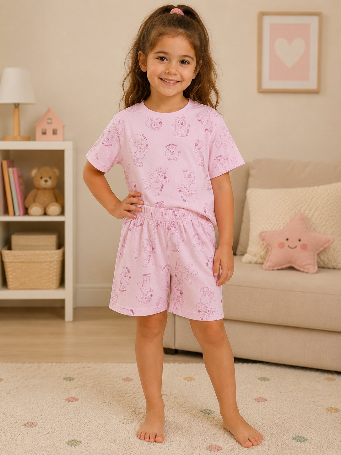 Bluey & Bingo baskılı pijama takımı
