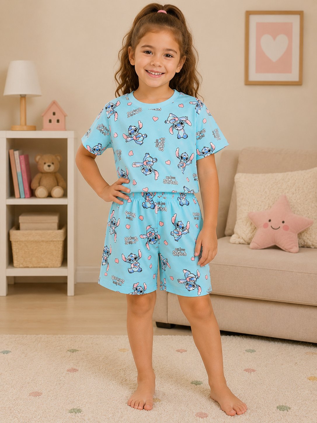 Stitch baskılı pijama takımı