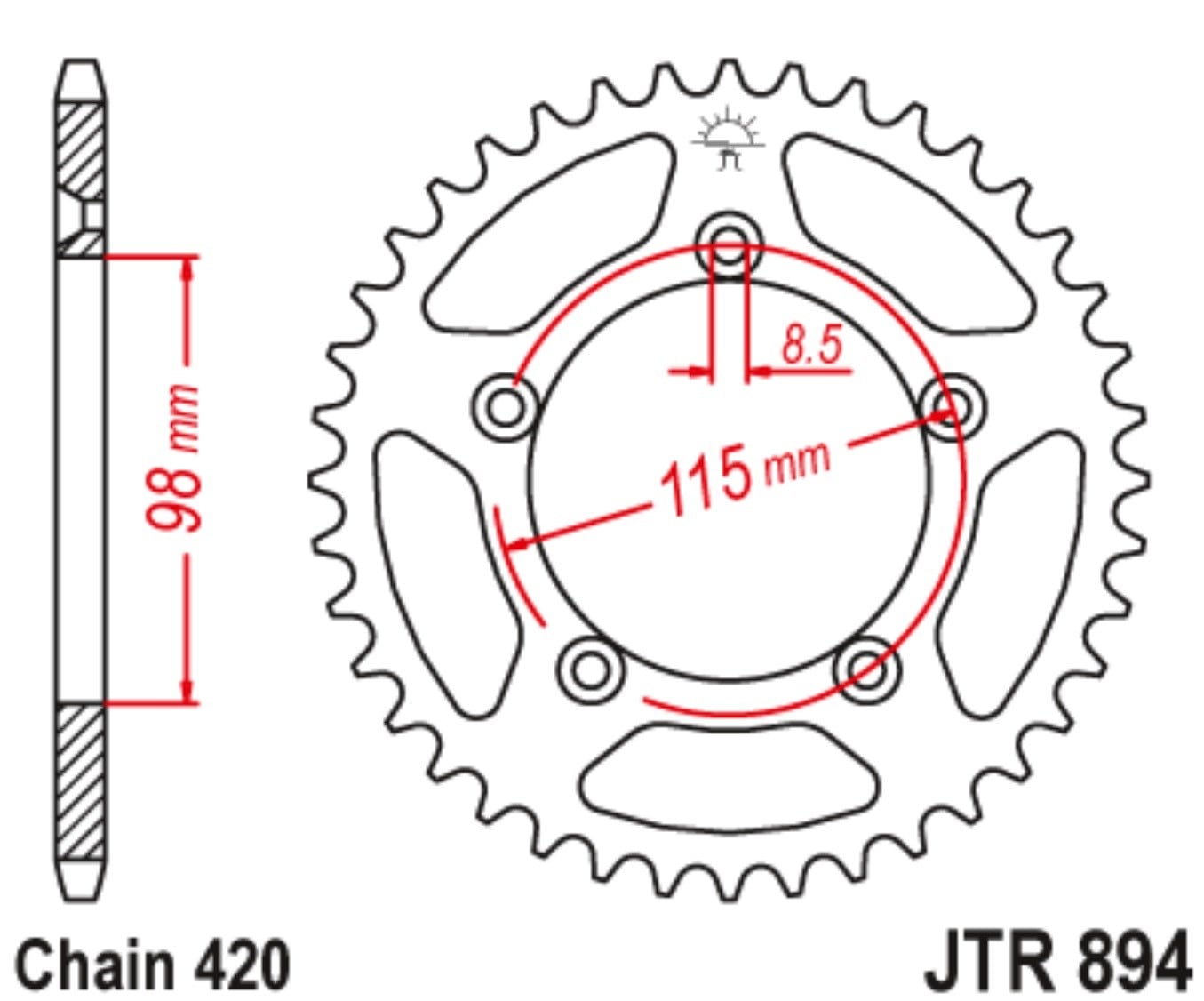 ARKA DİŞLİ / JT / (DİŞLİ SAYISI : ORİJİNAL -2) / KTM / SX / 65cc