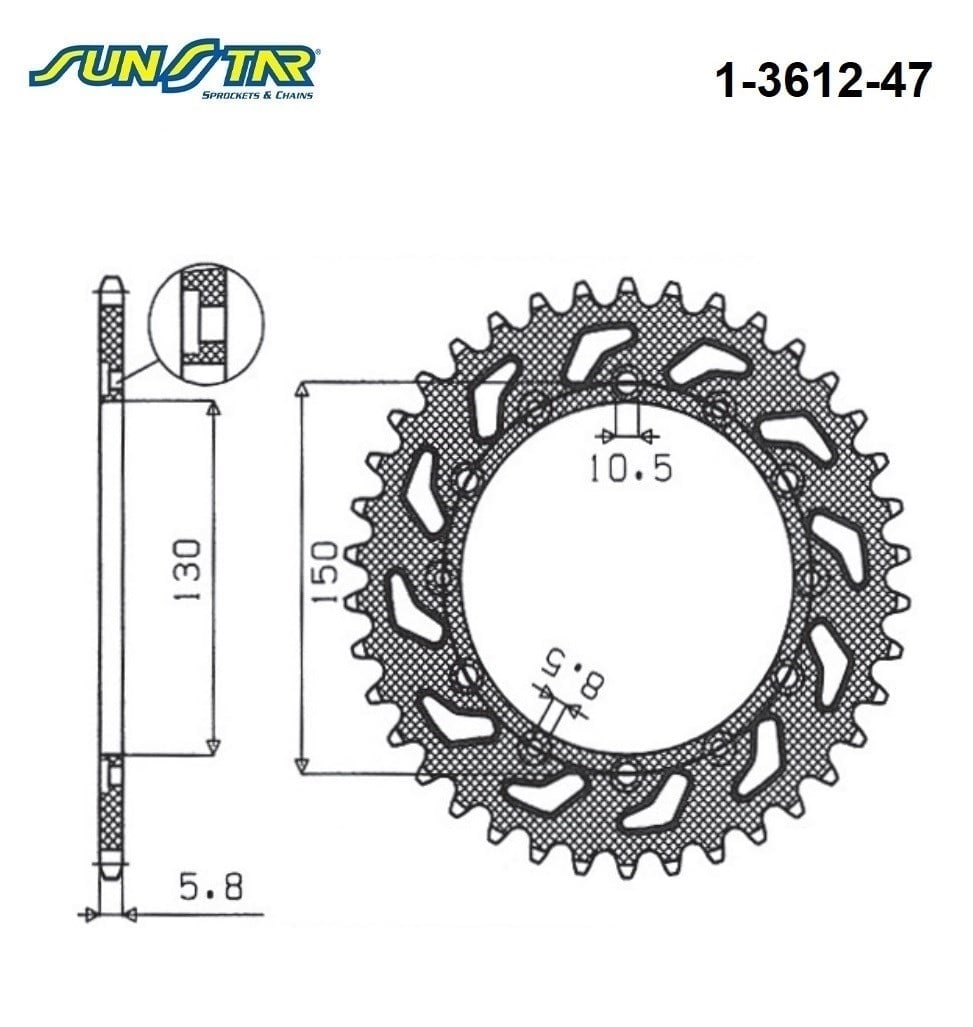 ARKA DİŞLİ / SUNSTAR / (DİŞLİ SAYISI : ORİJİNAL -3) / YAMAHA / WR F / 250cc