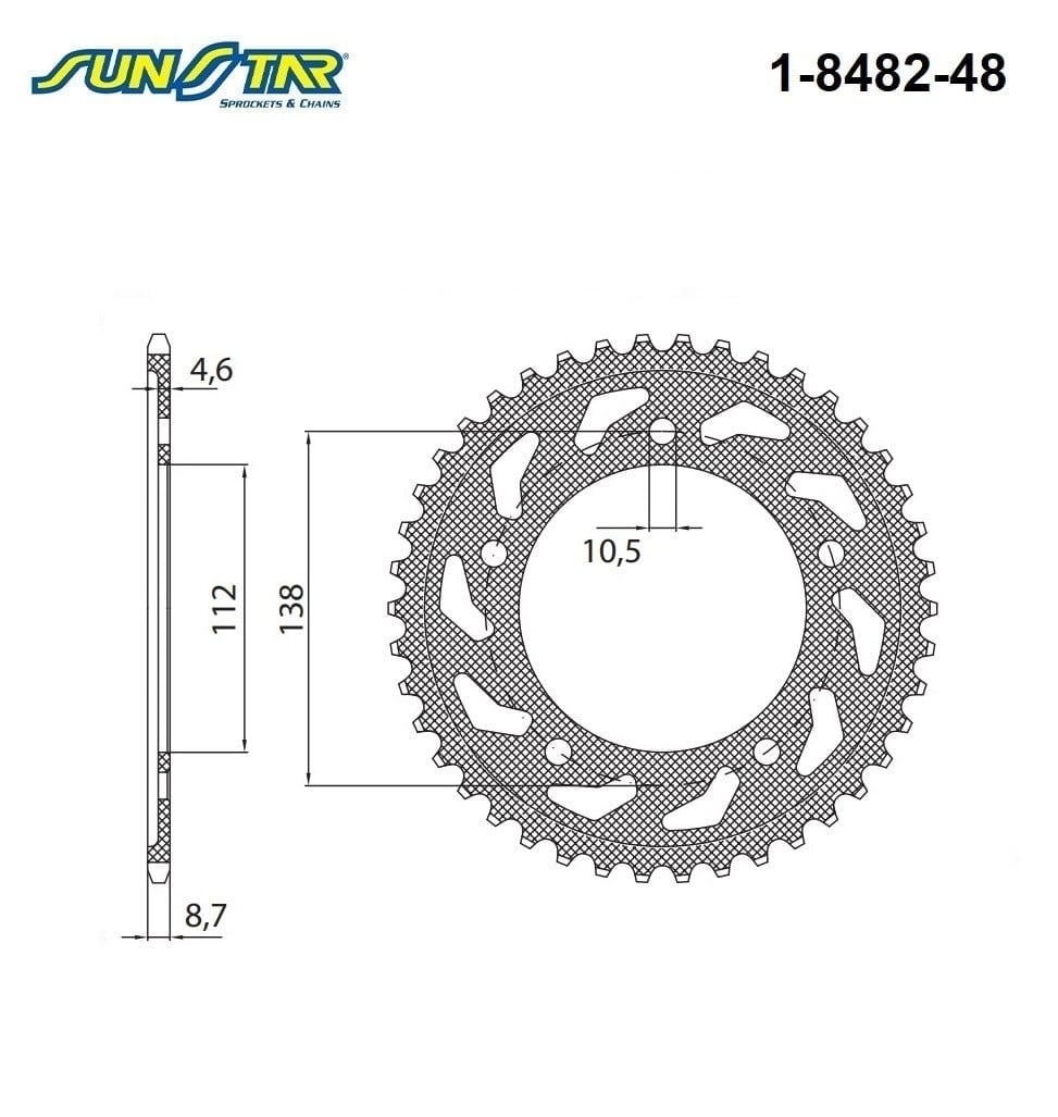 ARKA DİŞLİ / SUNSTAR / (DİŞLİ SAYISI : ORİJİNAL) / YAMAHA / YZF R6 / 600cc