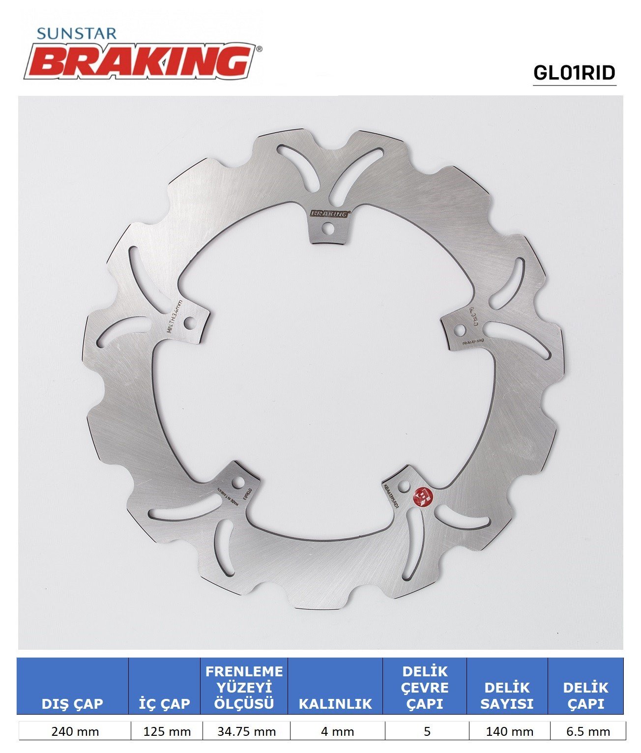 DALGALI ARKA FREN DİSKİ / GILERA / RUNNER FXR 4T (HENGTONG) / 180cc / ARKA  / 2001