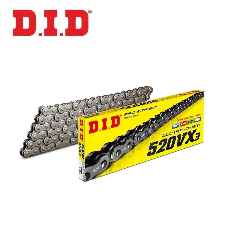 DID 520VX3 ÇELİK X-RİNG ZİNCİR-102 BAKLA / DID / DID X-RING (VX3) ÇELİK ZİNCİR / DUCATI / MONSTER / 600cc