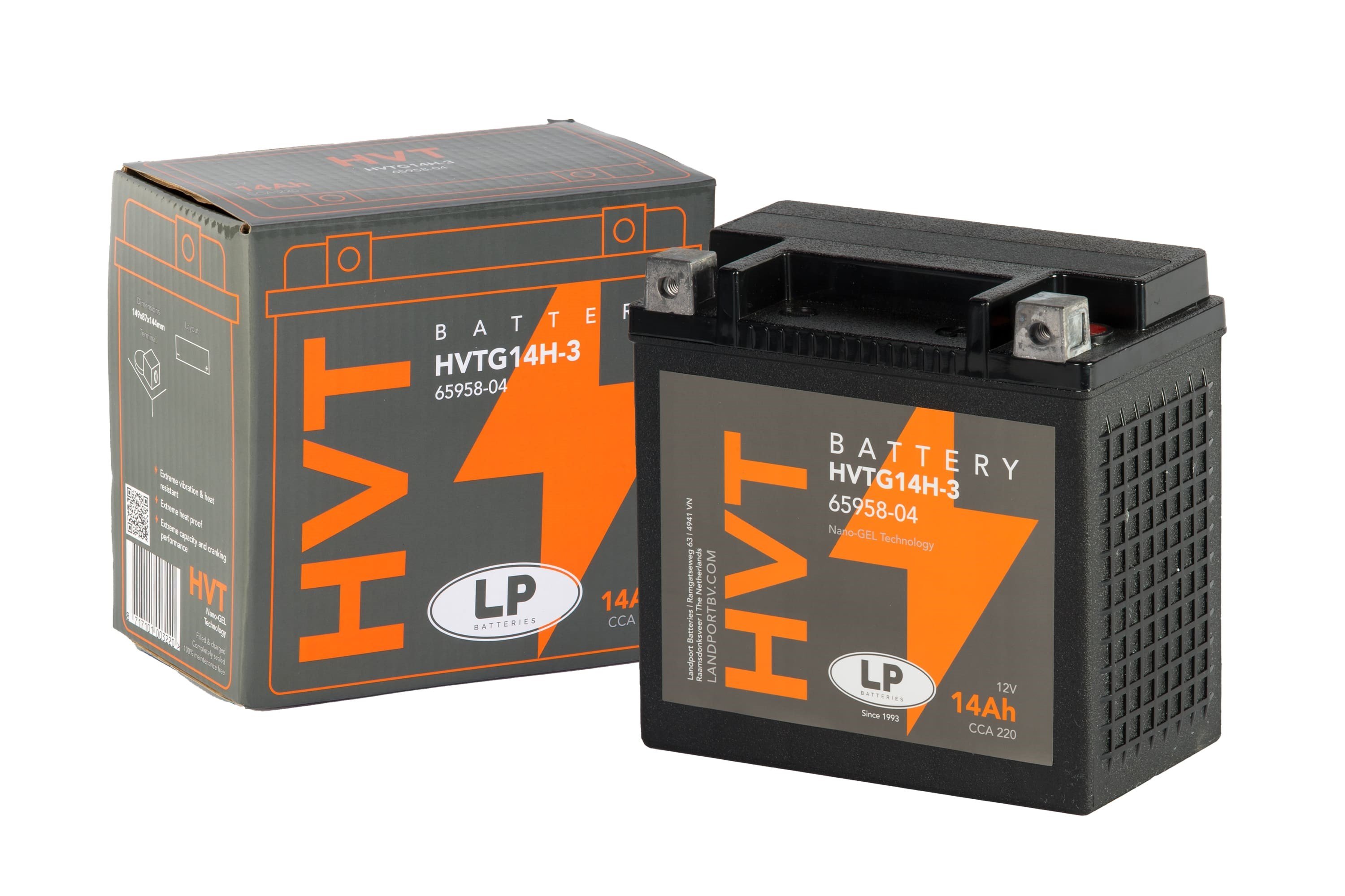 GEL AKÜ (MG HVTG14H-3) Harley D. / 14 A / KG: 4,6 / L:149 / W:87 / H:144 / CCA: 220 / LP - LANDPORT / HARLEY D. / SPORTSTER ROADSTER / 1200cc