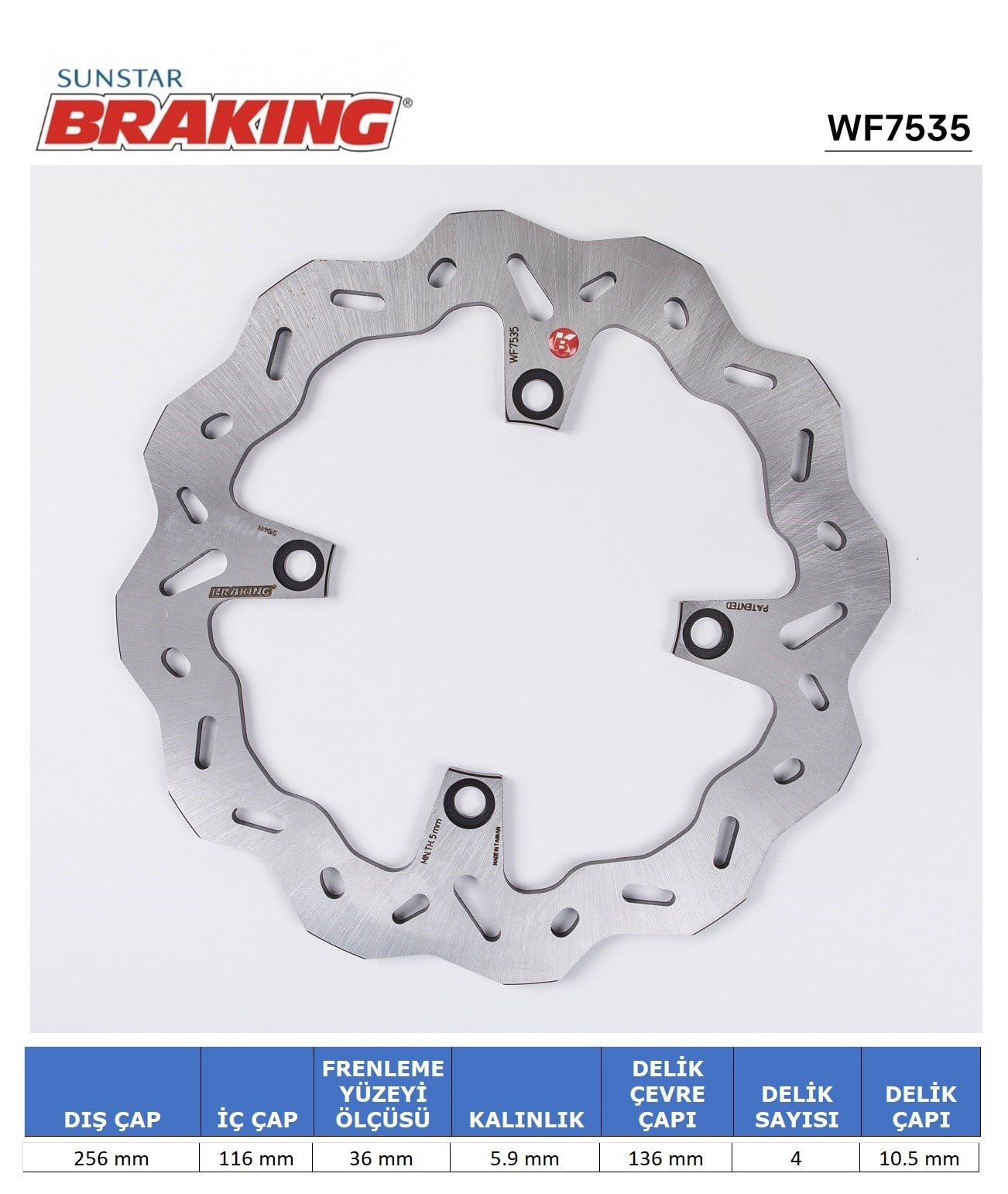 HONDA CRF 1000-1100 DALGALI ARKA FREN DİSKİ / BRAKING / ARKA / HONDA / CRF L AFRICA TWIN / ADV / DCT L4 / 1100cc
