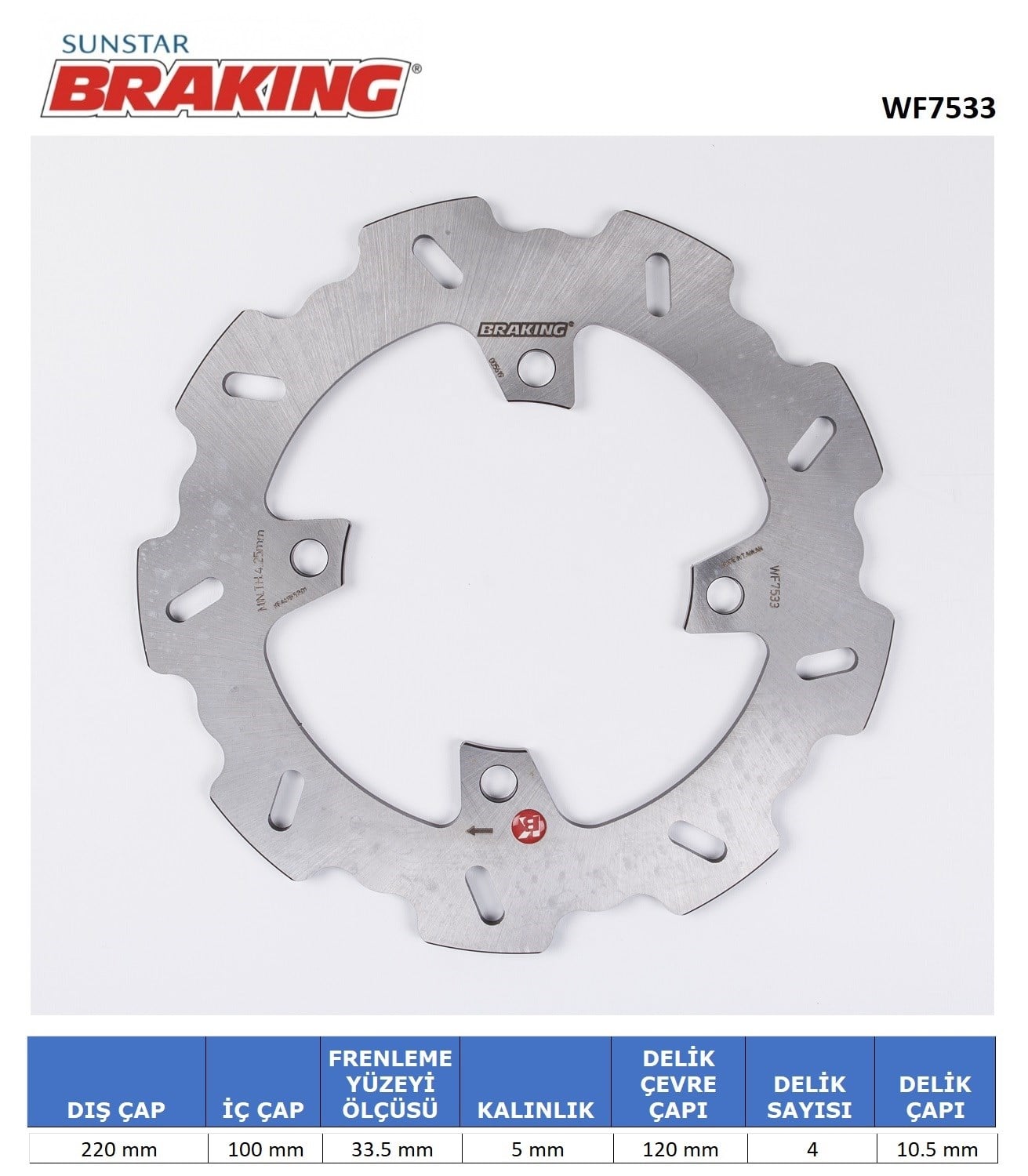 KAWASAKI ZX-6R NINJA / ZX-10R / ZX-10RR NINJA DALGALI ARKA FREN DİSKİ / BRAKING / ARKA / KAWASAKI / ZX-10RR NINJA / 1000cc