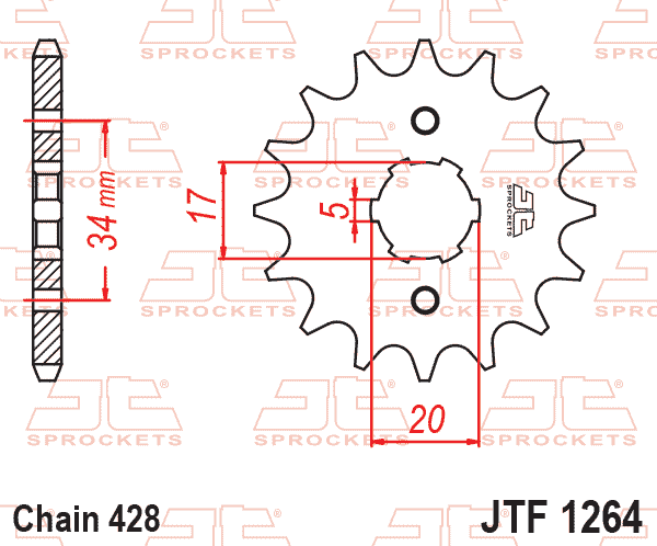 ÖN DİŞLİ / JT / (DİŞLİ SAYISI : ORİJİNAL -1) / HONDA / CB 125 F / 125cc