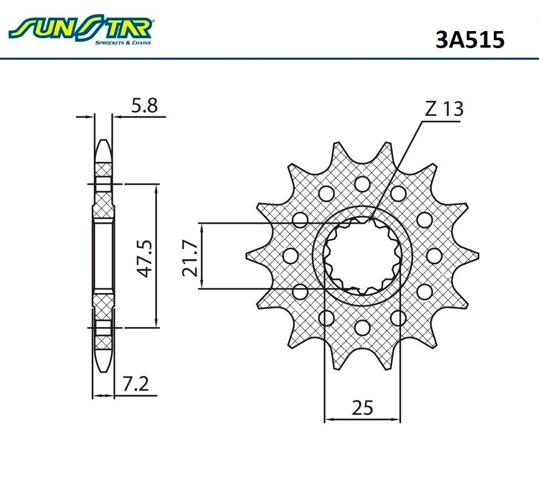 ÖN DİŞLİ / SUNSTAR / (DİŞLİ SAYISI : ORİJİNAL -1) / KAWASAKI / ZX-6R NINJA / 636cc