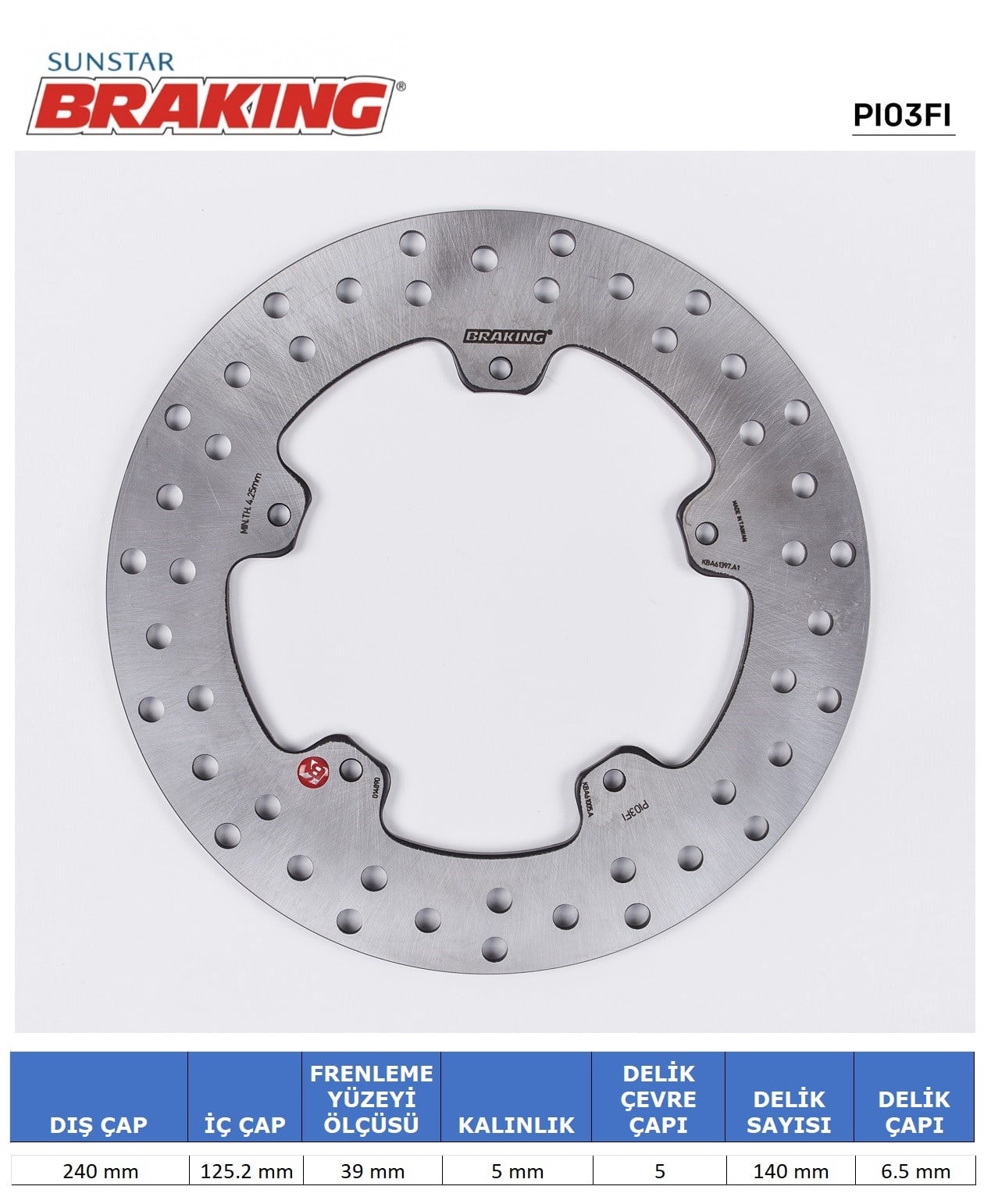 PIAGGIO YUVARLAK ARKA FREN DİSKİ / BRAKING / ARKA / GILERA / FUOCO / 500cc