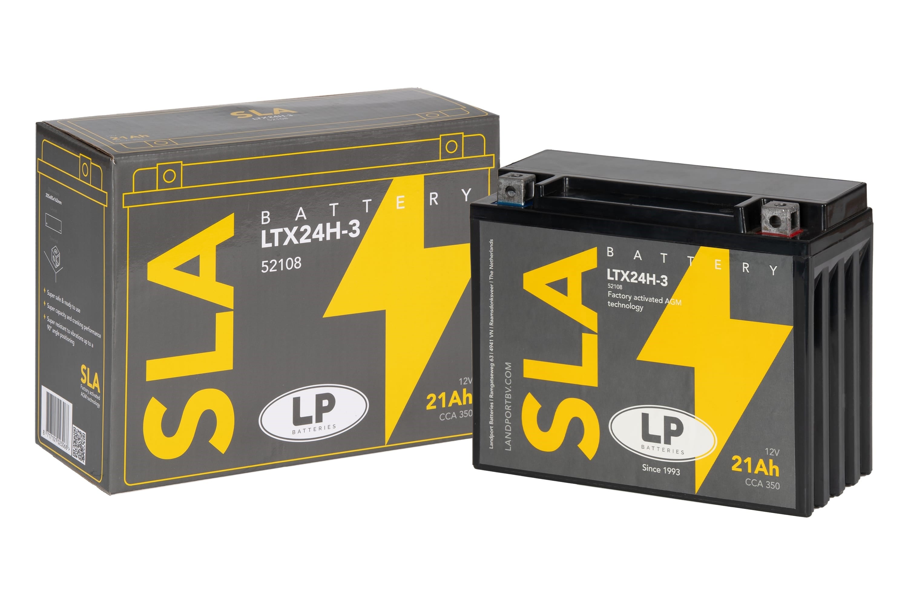 SLA AKÜ (MB LTX24H-3) / 21 A / KG: 6,6 / L:205 / W:85 / H:162 / CCA: 350 / LP - LANDPORT / HONDA / GOLD WING (GL) / 1500cc