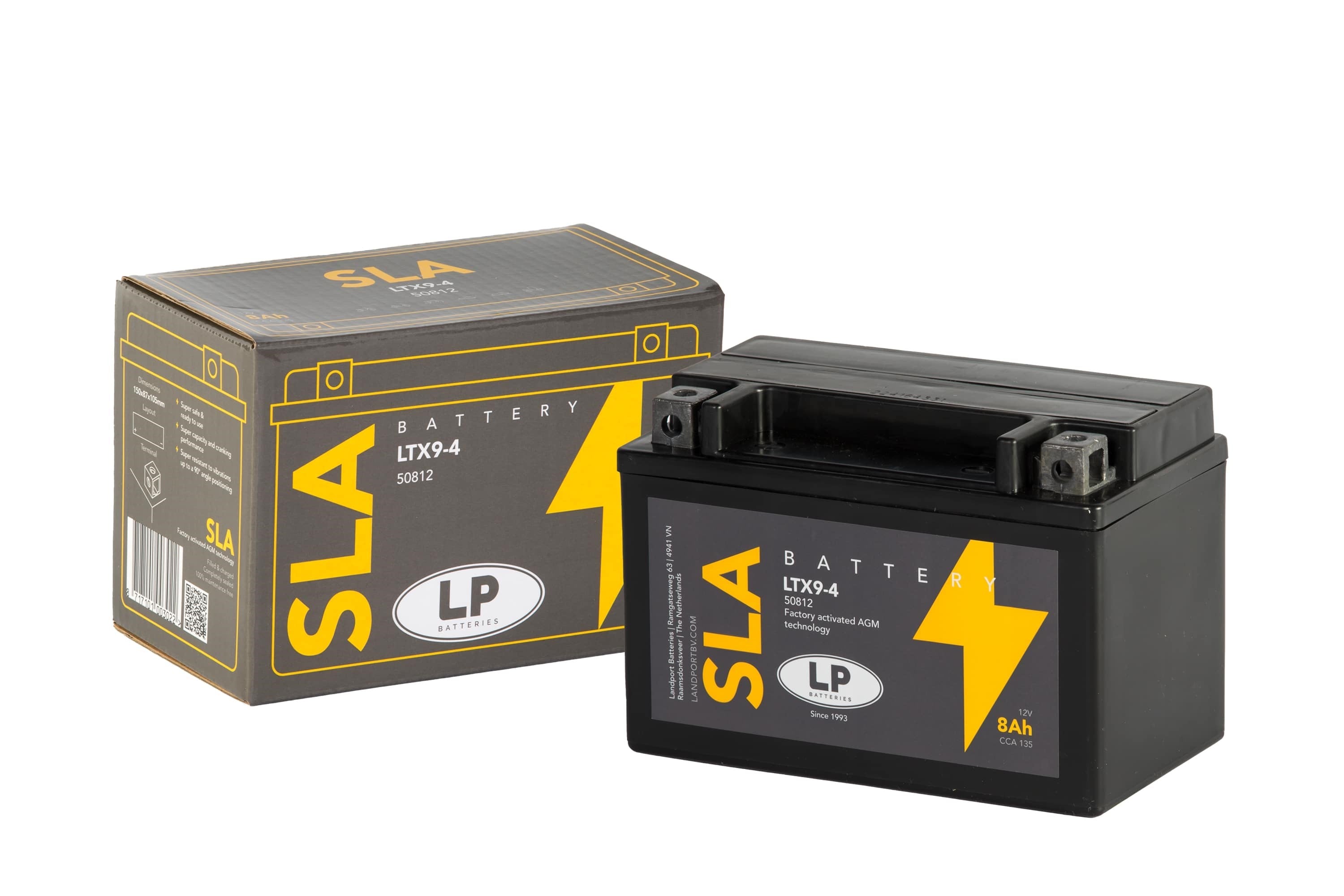 SLA AKÜ (MB LTX9-4) / 8 A / KG: 3 / L:150 / W:87 / H:105 CCA: 135 / LP - LANDPORT / APRILIA / RS 457 / 457cc