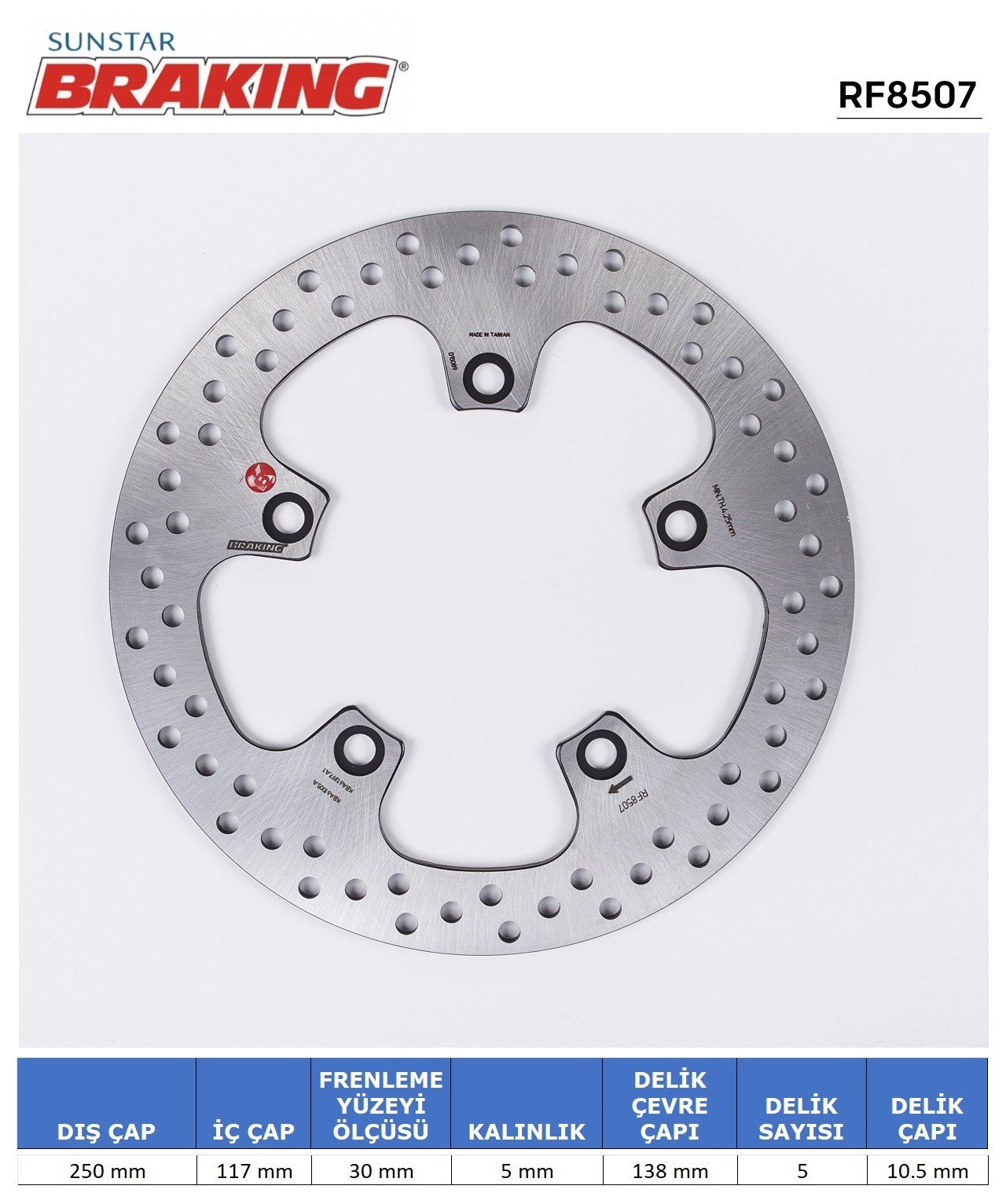 SUZUKI BURGMAN 650 YUVARLAK ARKA FREN DİSKİ / BRAKING / ARKA / SUZUKI / AN 650 BURGMAN / 650cc