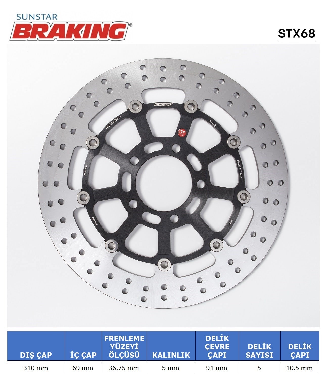 SUZUKI DL 650-1000 / KAWASAKI KLV 1000 YUVARLAK ÖN FREN DİSKİ / BRAKING / ÖN İKİ TAKIM KULLANIR / SUZUKI / DL V-STROM / XT / 1000cc