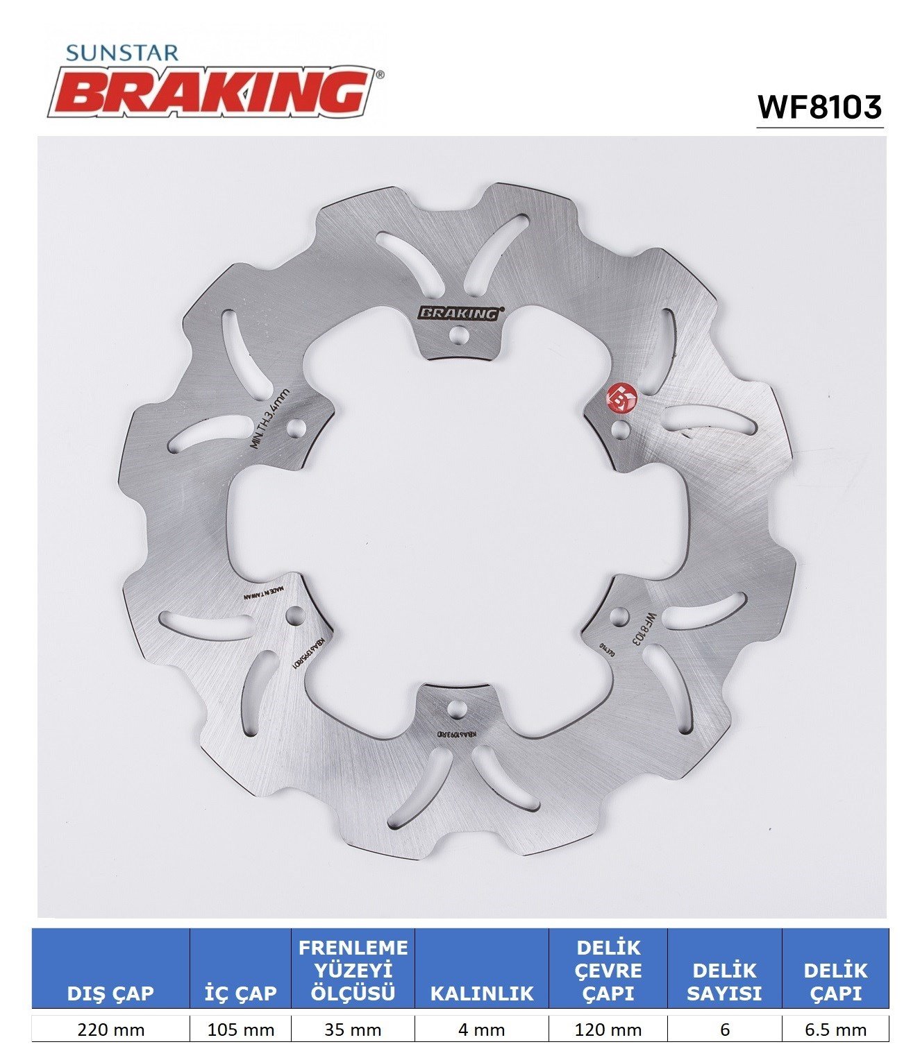 VESPA GTS 125-250-300 DALGALI ÖN VE ARKA FREN DİSKİ / BRAKING / ARKA / GILERA / RUNNER VXR 4T (GRİMECA) / 200cc