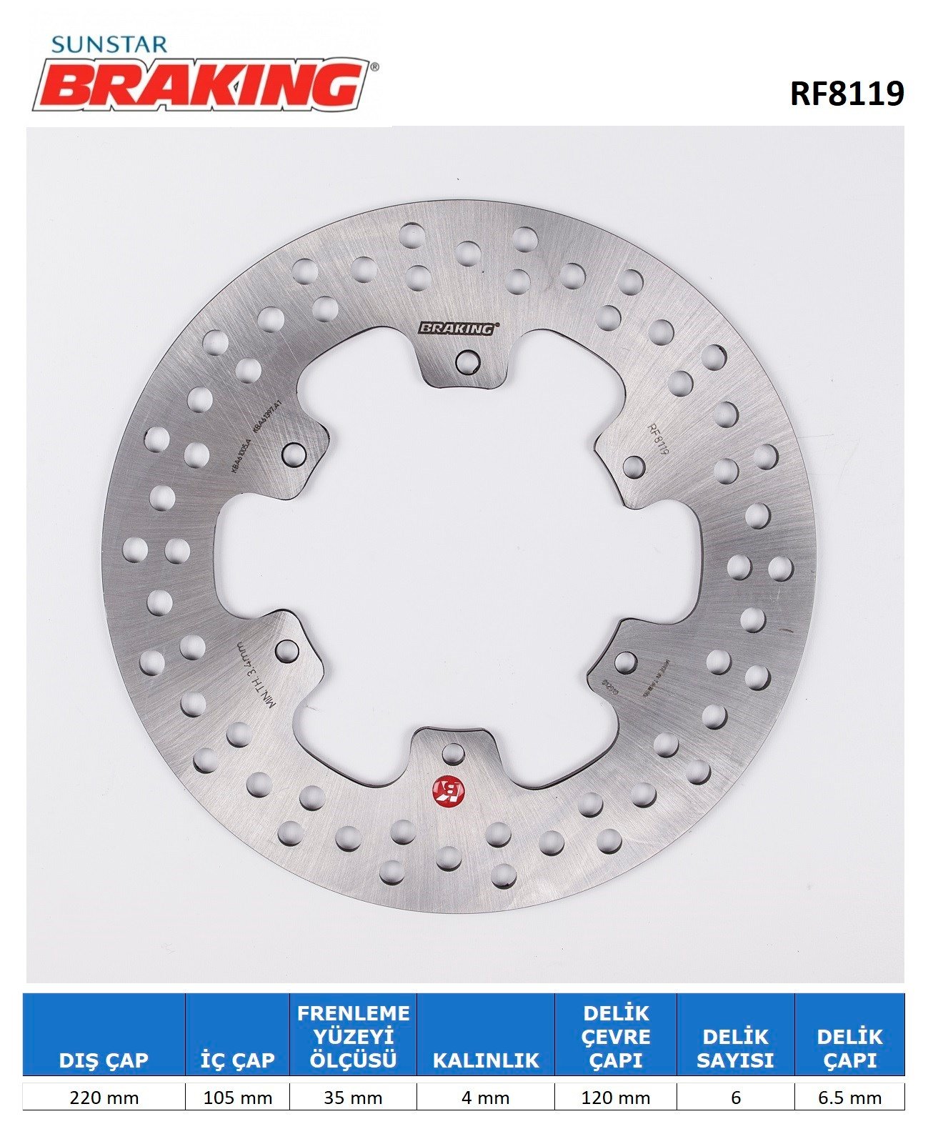 VESPA GTS 125-250-300 YUVARLAK ÖN VE ARKA FREN DİSKİ / BRAKING / ARKA / GILERA / RUNNER VXR 4T (GRİMECA) / 200cc