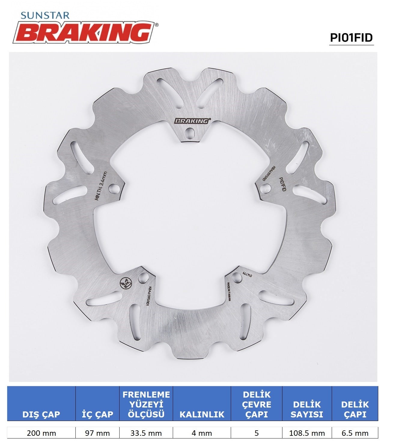 VESPA LX / ET / PX  DALGALI ÖN FREN DİSKİ / BRAKING / ARKA / GILERA / RUNNER VXR 4T (GRİMECA) / 125cc